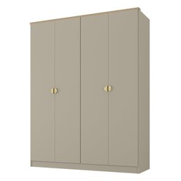 Guarda-Roupa Solteiro 100% MDF 4 Portas Brescia Bege/Panna - 2 Guarda-Roupa Solteiro 100% MDF 4 Portas Brescia Bege/Panna - 2