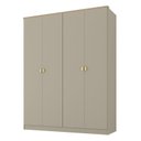 Ver imagem 2 de Guarda-Roupa Solteiro 100% MDF 4 Portas Brescia Bege/Panna