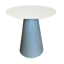 Ver imagem 1 de Mesa de Apoio Cone Base Cimento Texturizado - Tampo Off White 50 cm Altura 60 cm - Branco
