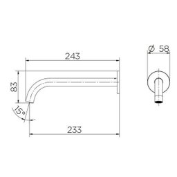 Bica para banheiro de parede 230 Mix&Match - 00926706 Docol - 3 Bica para banheiro de parede 230 Mix&Match - 00926706 Docol - 3