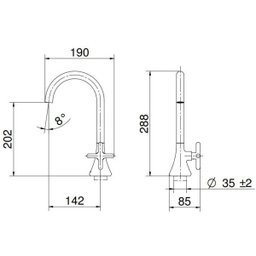 Torneira Para Lavatório de Mesa Liss Bica Alta Cromado Docol - 2