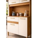 Ver imagem 4 de Armário Cozinha 90cm Pequeno Apartamento Multiuso 4 Portas:Off White