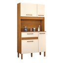 Ver imagem 1 de Armário Cozinha 90cm Pequeno Apartamento Multiuso 4 Portas:Off White