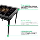 Ver imagem 2 de Mesa de Madeira Jantar Maciça Rústica Quadrada Empório Tambo - Stronger Whiskey - Preta