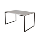 Ver imagem 2 de Mesa Sala e Jantar Modelo Industrial com Base Ferro Preto Tampo 137x90 Branco