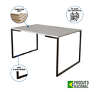 Ver imagem 3 de Mesa Sala e Jantar Modelo Industrial com Base Ferro Preto Tampo 137x90 Branco