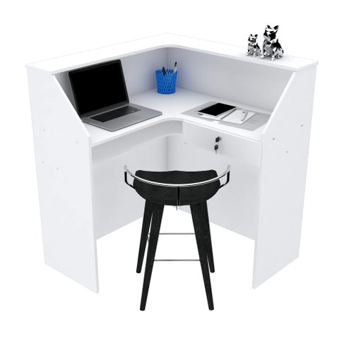 BALCÃO CAIXA EM L COM GAVETA M212.2021.B (LOJA, ATENDE) MUNDI MOVEIS