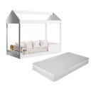 Ver imagem 7 de Cama Infantil Montessoriana Crystal Quarto Criança Casinha Grade de Proteção com Colchão Cor Branco