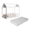 Cama Infantil Montessoriana Crystal Quarto Criança Casinha Grade de Proteção com Colchão Cor Branco - 7