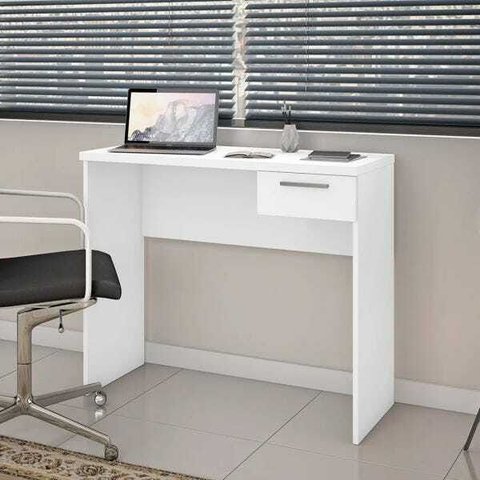 Escrivaninha para Computador 1 Gaveta Home Office Branca - Notável Móveis