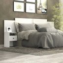Ver imagem 1 de Cabeceira de Cama Casal Extensivel com 2 Gavetas e Prateleiras Carla ACP Móveis Branco - 100% MDF