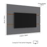Estante Painel Sala TV 40 42 43 47 48 50 52 58 60 65 Polegadas Quarto Retrô Palazzio Cinza/Freijó - 5