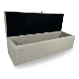 Calçadeira Baú Recamier Casal 140cm Carla Linho:bege - 2
