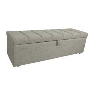Calçadeira Baú Recamier Casal 140cm Carla Linho:bege