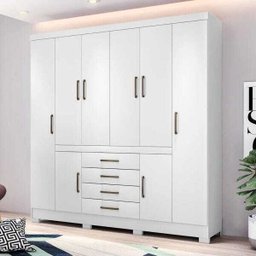 Guarda Roupa Casal 8 Portas New Realce 84020 Branco Demóbile - 1