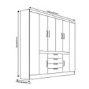 Ver imagem 4 de Guarda Roupa Casal 8 Portas New Realce 84020 Branco Demóbile