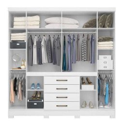 Guarda Roupa Casal 8 Portas New Realce 84020 Branco Demóbile - 3
