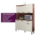 Ver imagem 6 de Armário de Cozinha Compacta 6 Portas 1 Gaveta Gênova - Nogueira/off White
