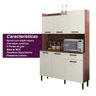Armário de Cozinha Compacta 6 Portas 1 Gaveta Gênova - Nogueira/off White - 6