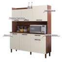 Ver imagem 5 de Armário de Cozinha Compacta 6 Portas 1 Gaveta Gênova - Nogueira/off White