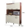Armário de Cozinha Compacta 6 Portas 1 Gaveta Gênova - Nogueira/off White - 2