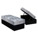 Ver imagem 1 de Cama Box Baú Solteiro: Colchão Anatômico Ortobom D28 - Ep Iso 60 + Base Crc Suede Black(88x188)