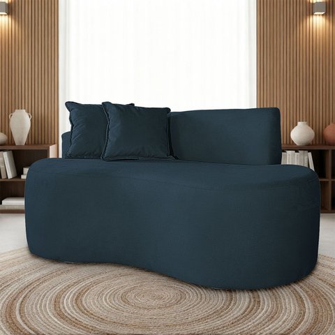 Sofá Orgânico 2 Lugares Curvo Feijão Design Elegante Suede