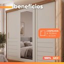 Ver imagem 5 de Guarda Roupas Casal 3 Portas de Correr Frisado com Espelho 6 Gavetas 100% MDF Lia