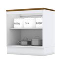 Ver imagem 2 de Balcão 2 Portas 80 Cm Nova York Branco com Tampo para Cooktop Nature – Henn