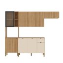 Ver imagem 2 de Cozinha Compacta 100% MDF 4 Peças Balcão 120cm para Pia Vert Plus Freijó/Bege Soft
