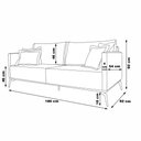 Ver imagem 2 de Sofá Decorativo 2 Lugares 180cm Pés em Aço Stagno Linho Off White Rústico - Gran Belo