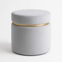 Ver imagem 2 de Kit Puffs com Cinta Dourada Superior Cinza Veludo