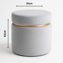 Ver imagem 3 de Kit Puffs com Cinta Dourada Superior Cinza Veludo