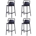 Ver imagem 1 de Kit 4 Banquetas Empilháveis Enjoy Assento Plástico Base Fixa com Encosto Preto Rivatti Móveis