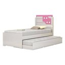 Ver imagem 1 de Cama de Solteiro Bibox Luiza Branco com Rosa/ com auxiliar - Vitamov