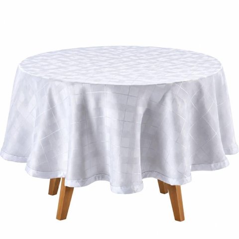 Toalha de Mesa Redonda Requinte Zoe Branca 1,60m Döhler