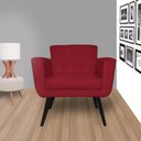 Ver imagem 4 de Kit 2 Poltronas Decorativa Geovana Suede Vermelho Pés Madeira Mz Decor