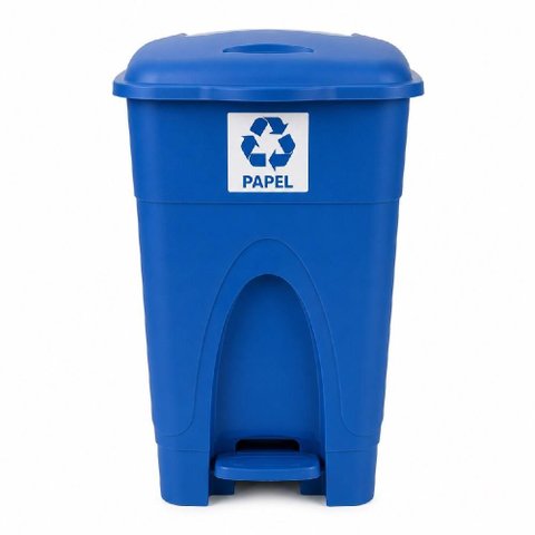 Lixeira Coleta Seletiva Azul com Pedal 30 Litros Cesto Lixo Reciclagem Papel Grande 30L Condominio e