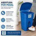 Ver imagem 3 de Lixeira Coleta Seletiva Azul com Pedal 30 Litros Cesto Lixo Reciclagem Papel Grande 30L Condominio e
