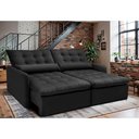 Ver imagem 1 de Sofá sem Caixa Retrátil 1,80m Softgel Celeste Velusoft Preto Cama Inbox