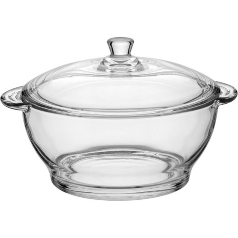SALADEIRA 16x26x26cm 2,5L VIDRO TRANSPARENTE COM TAMPA