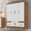Ver imagem 5 de Guarda Roupa Casal Ms912 6 Portas Naturale Branco - Moval