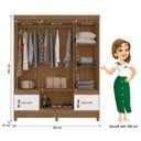 Ver imagem 2 de Guarda Roupa Casal Ms912 6 Portas Naturale Branco - Moval