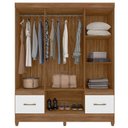 Ver imagem 3 de Guarda Roupa Casal Ms912 6 Portas Naturale Branco - Moval