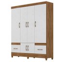 Ver imagem 1 de Guarda Roupa Casal Ms912 6 Portas Naturale Branco - Moval