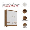 Ver imagem 4 de Guarda Roupa Casal Ms912 6 Portas Naturale Branco - Moval