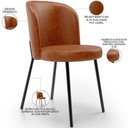 Ver imagem 7 de Kit 3 Cadeiras Sala de Jantar Estofada Gavi L02 Couríssimo Camel