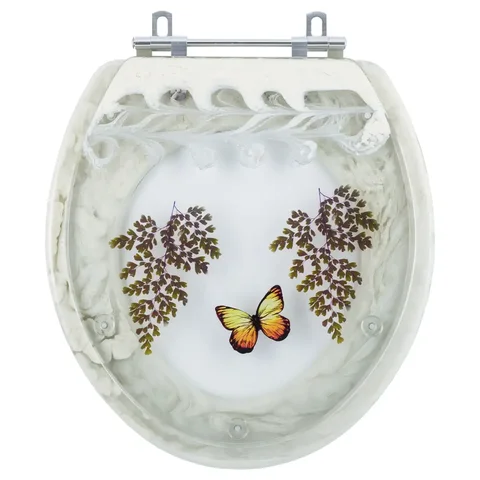 Assento Sanitário Poliester Decorado Borboleta Aspen para vaso Deca