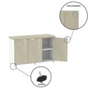 Ver mais imagens de Armário para Escritório com 3 Portas PE40 Cinza/Castanheira Marrom/Branco