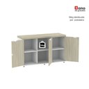Ver imagem 7 de Armário para Escritório com 3 Portas PE40 Cinza/Castanheira Marrom/Branco